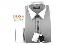 2019U boss chemise hommes nouvelles reductions coton fin occasionnels gris